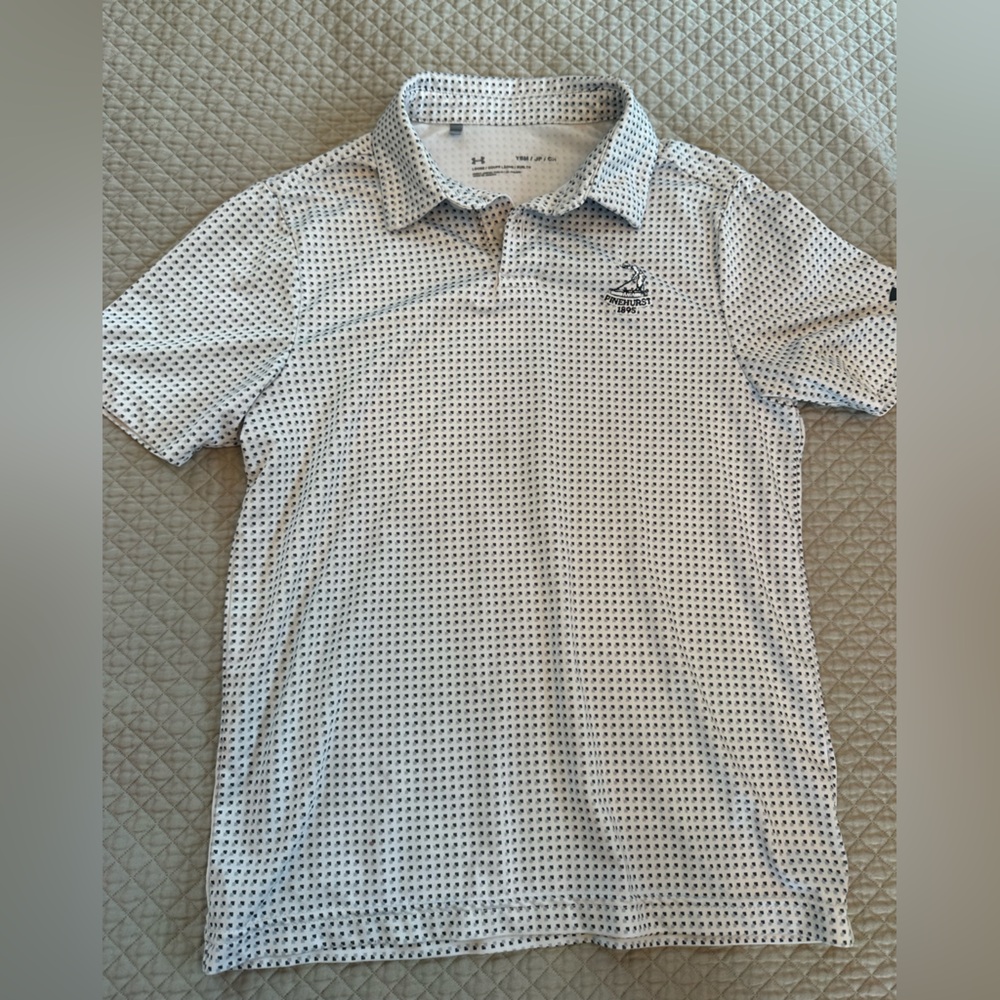 Pinehurst Under Armour Boy’s Grey and White Patterned Polo Shirt